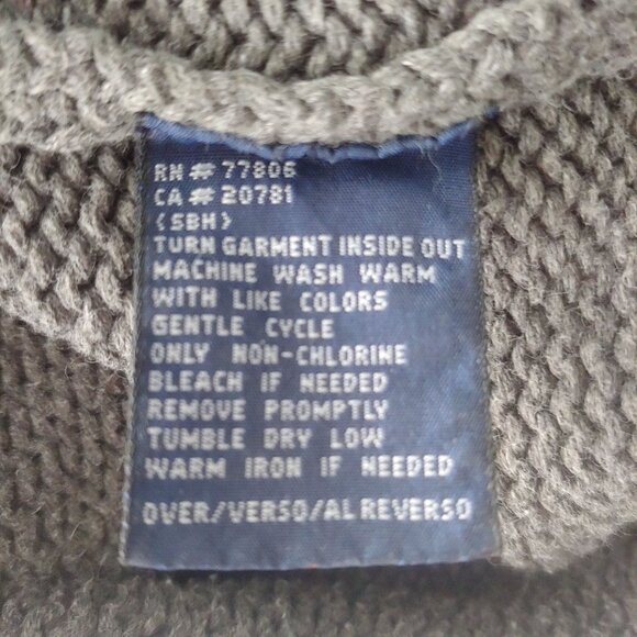 Tommy Hilfiger Thick Woven Crew Neck Large F/Back Logo Blue/Grey Mens XL Preppy - Picture 11 of 12